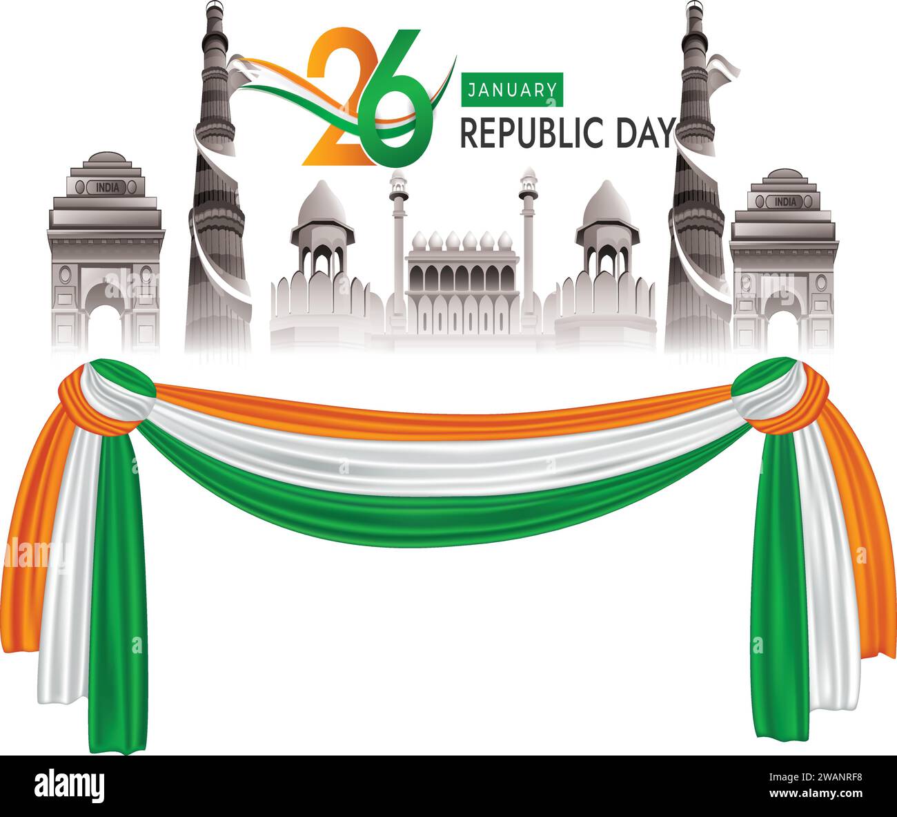 Bannerdesign der Vorlage für den Tag der Happy republic in Indien Stock Vektor