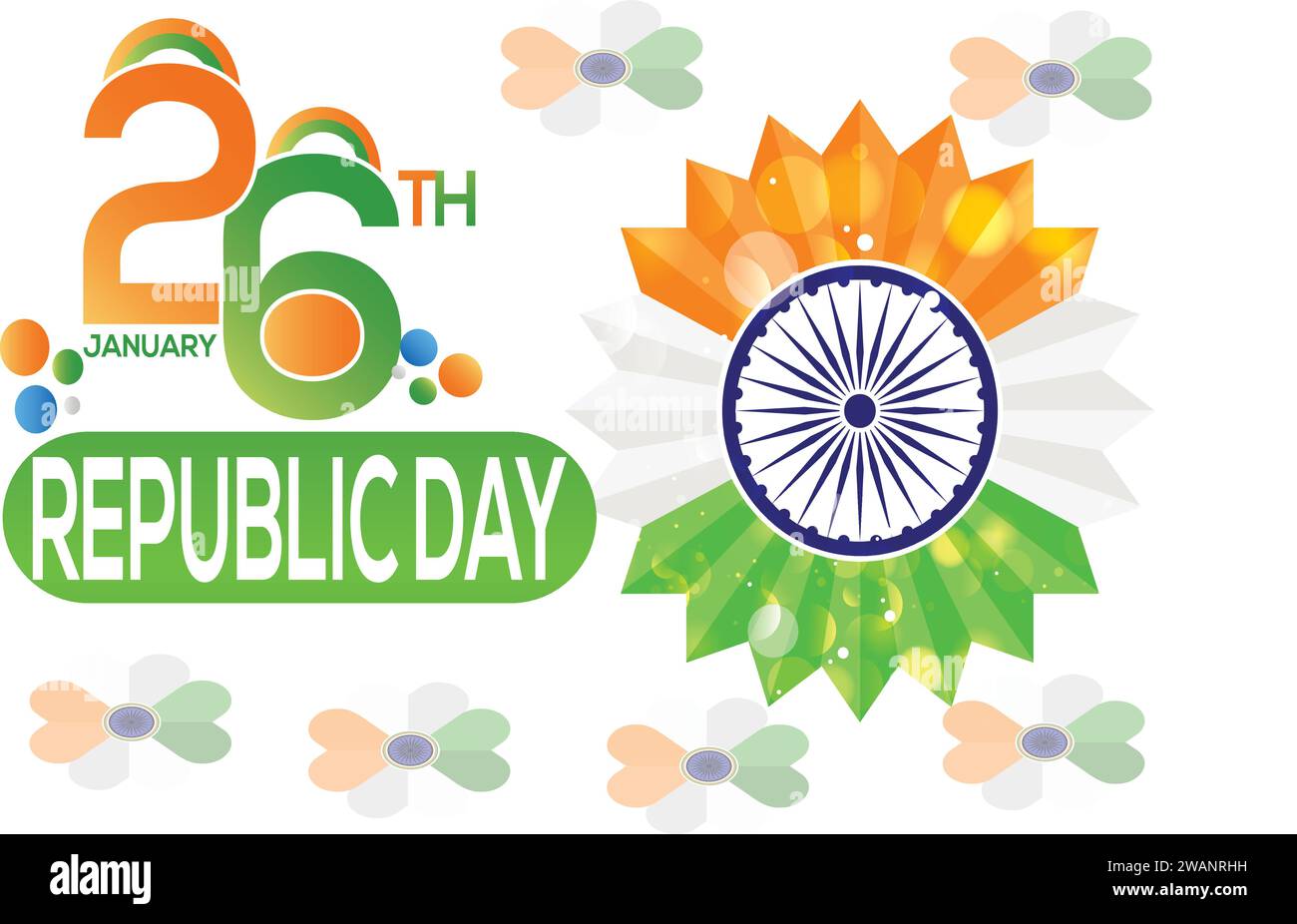 26. Januar Feier Zum Indischen Republik-Tag Social-Media-Post-Vektor Stock Vektor