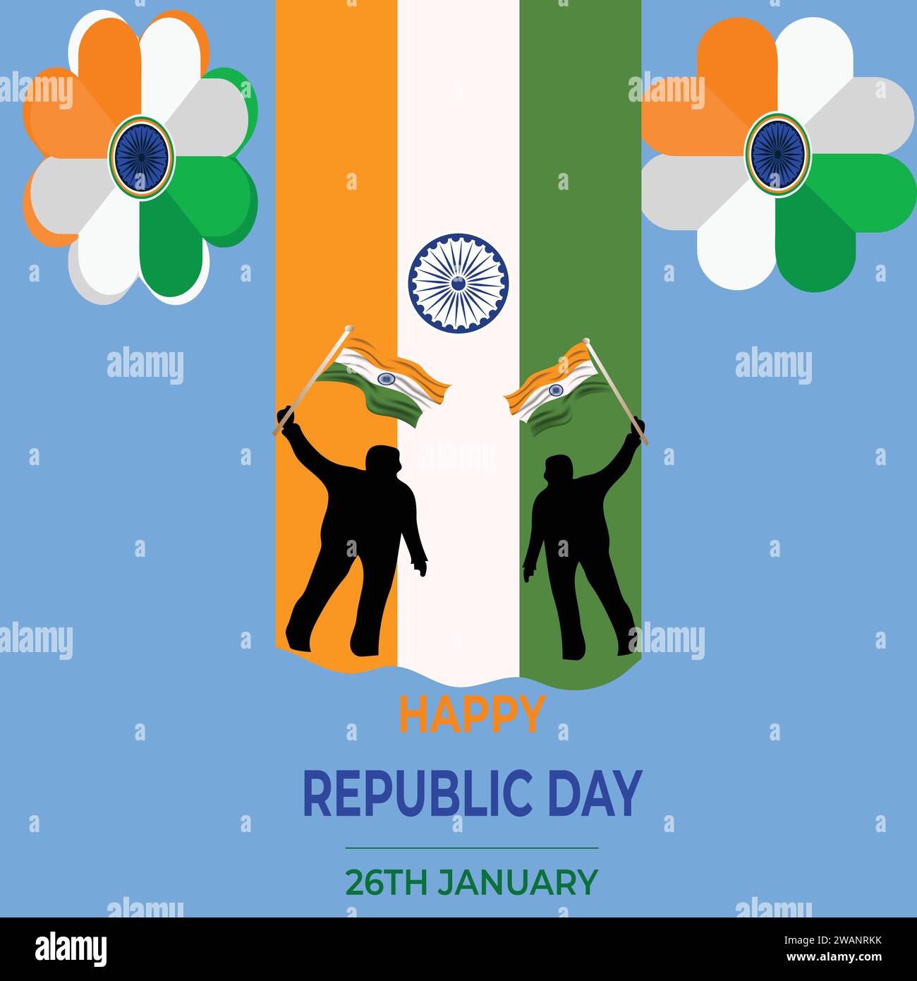 26. Januar Happy Republic Day of India Vektor Illustration Stock Vektor