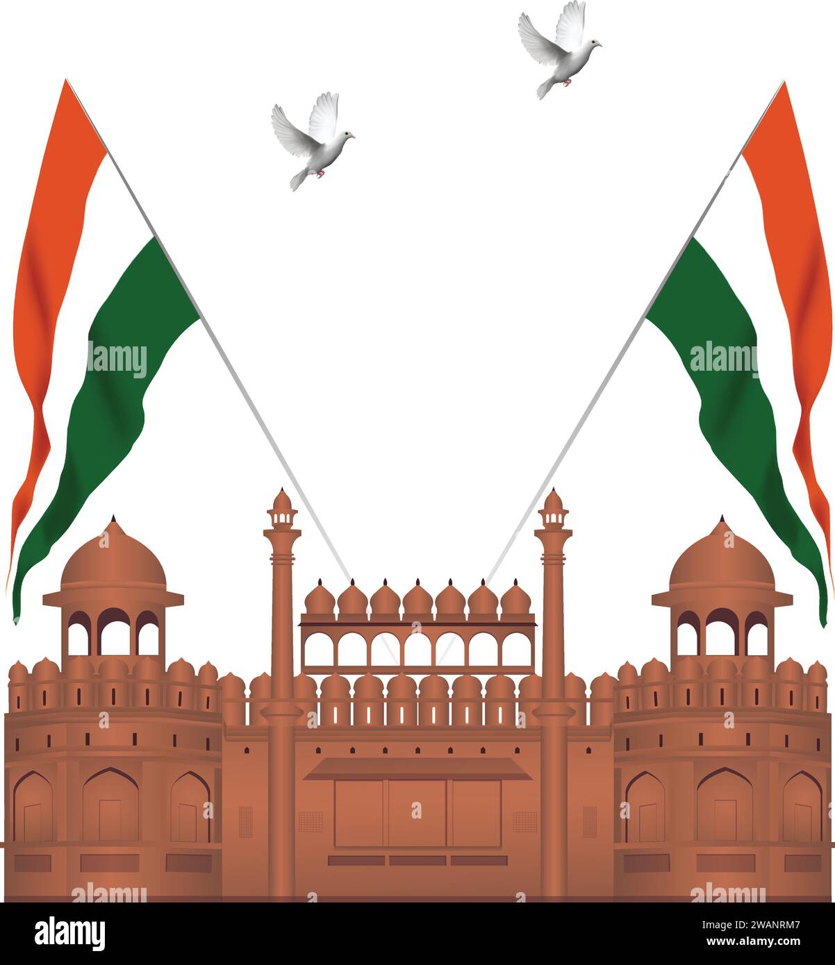 Flacher Happy Indian Republic Day Poster oder Banner Hintergrund Stock Vektor