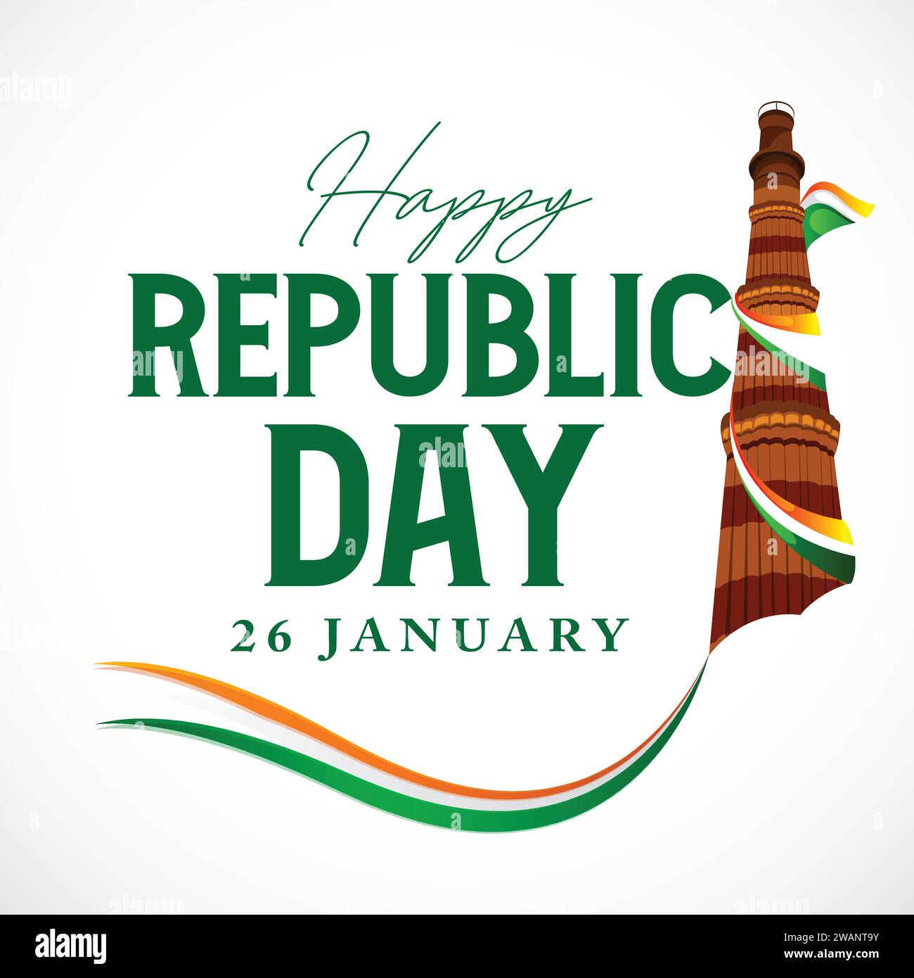 Happy Tag der Republik Indien. Flagge von Indien. Vector Illustration Stock Vektor
