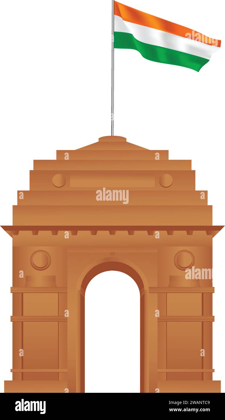 Indien Gate delhi Vektor-Illustration Stock Vektor