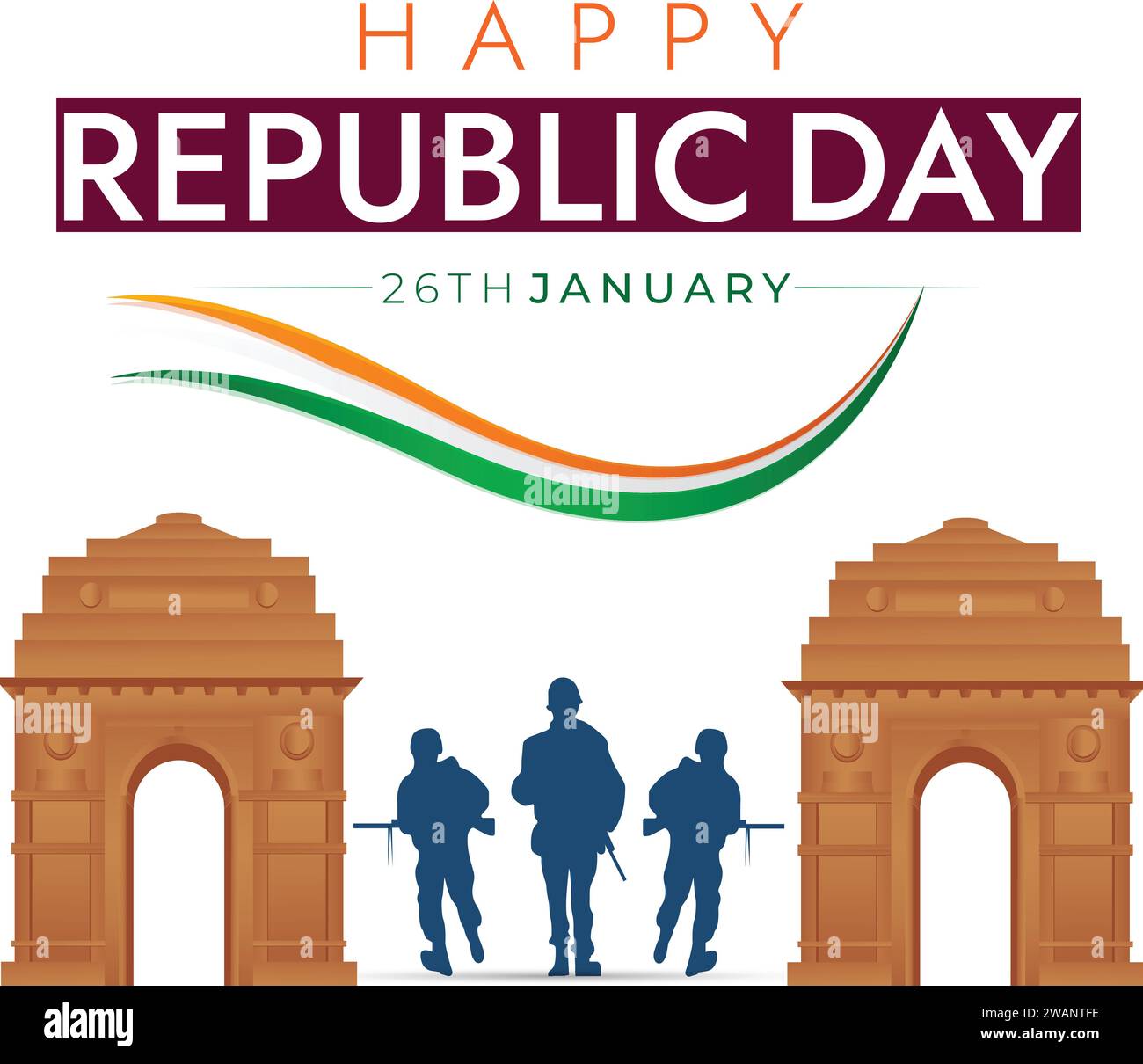 Happy republic Day of India Illustrationsvektor Stock Vektor