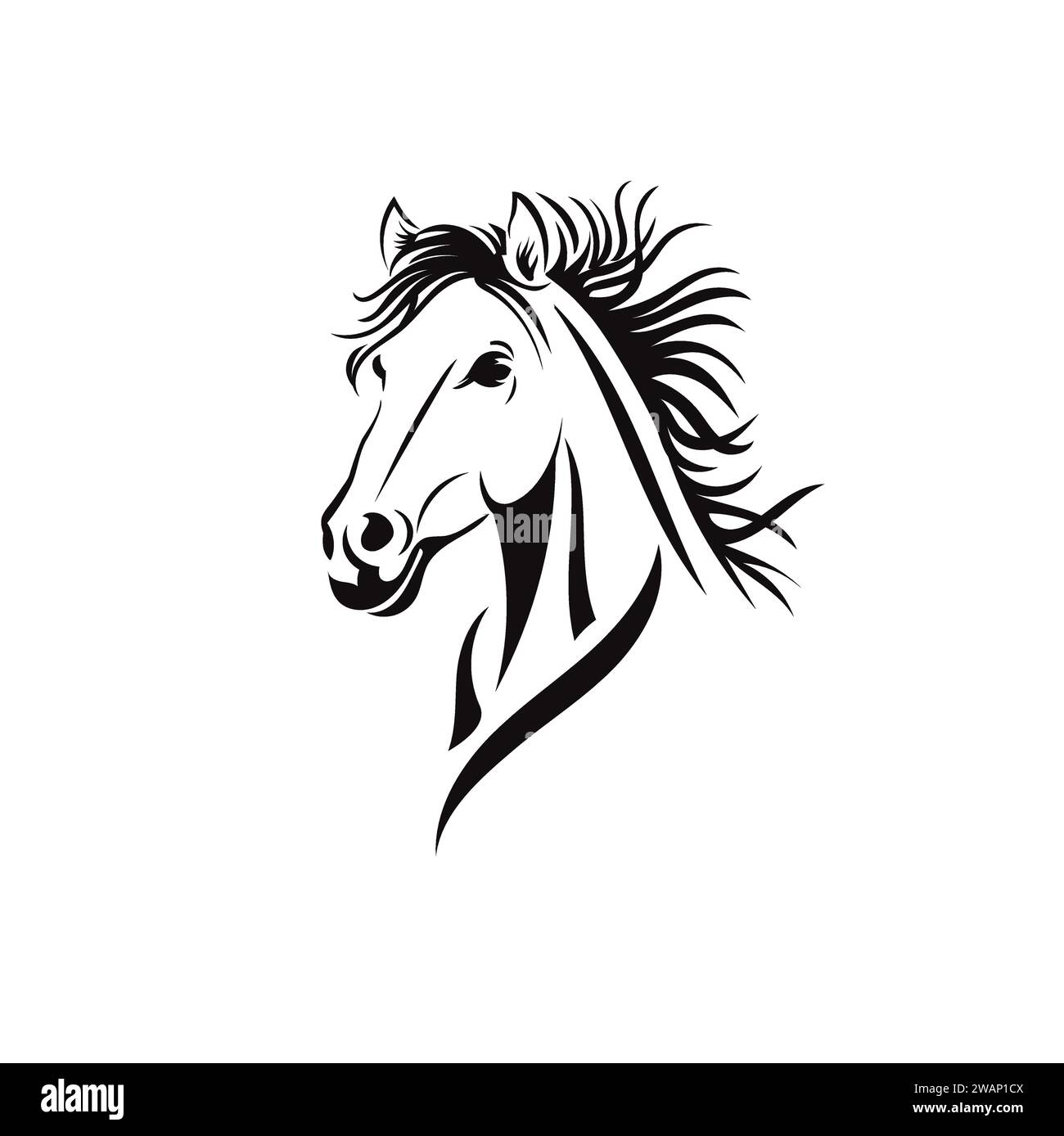 Einfaches Zeichen Pferd Kopf Sport Logo Vektor, Reitsport Vektor Illustration Stock Vektor