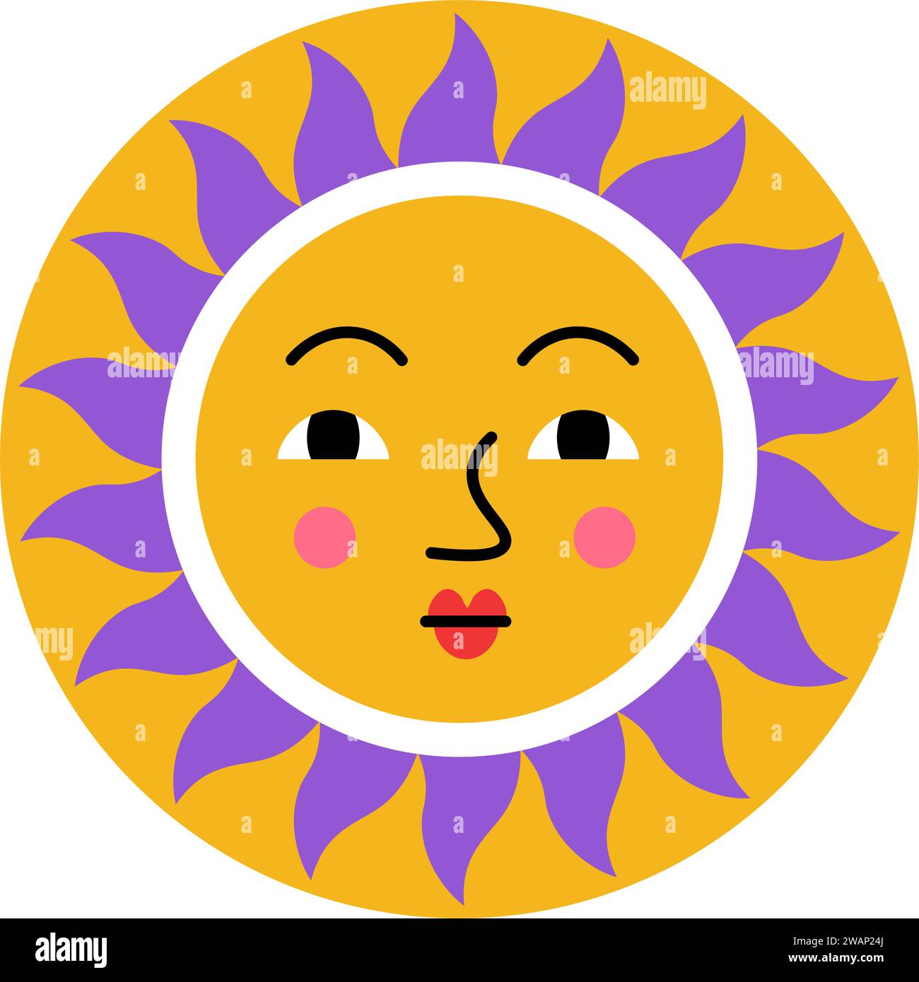 Cartoon Sonnenfigur, Emoticon für Kommunikation Stock Vektor
