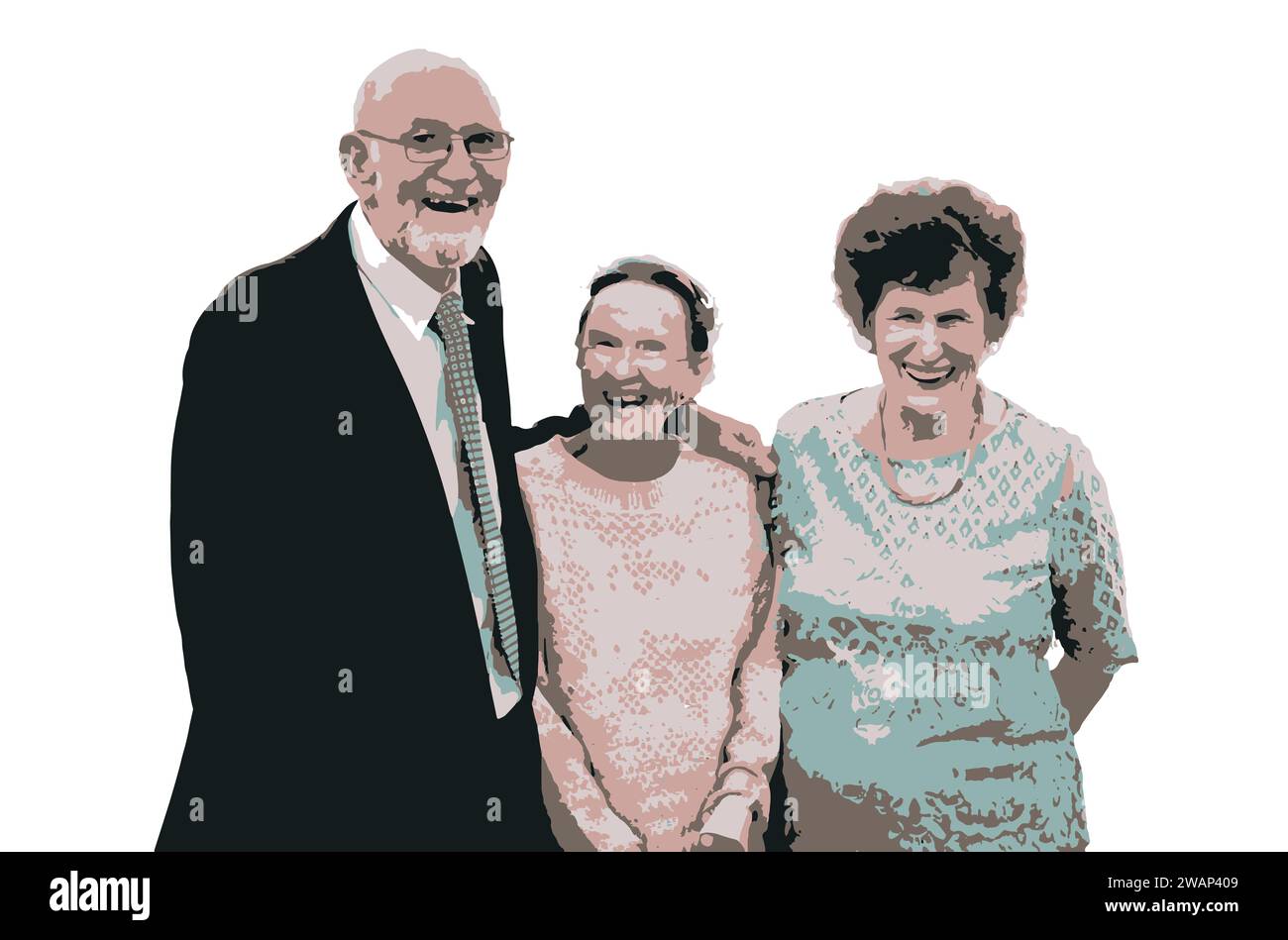 Vektorbild von drei lachenden Senioren Stock Vektor