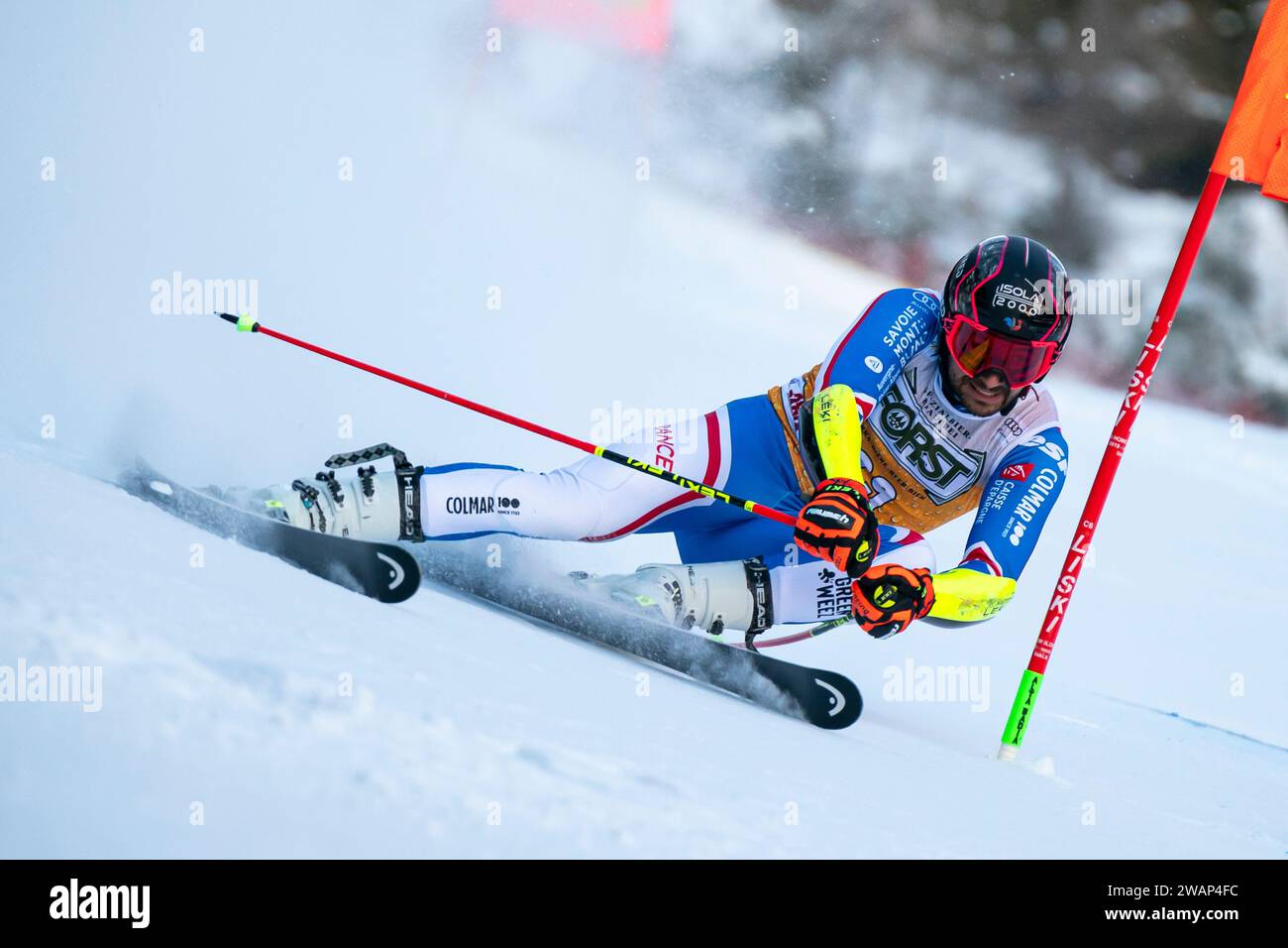 Alta Badia, Italien 17. Dezember 2023. FAIVRE Mathieu (FRA) beim Audi FIS Ski World Cup 2023-24 Herren Riesenslalom auf der Gran Risa Stockfoto