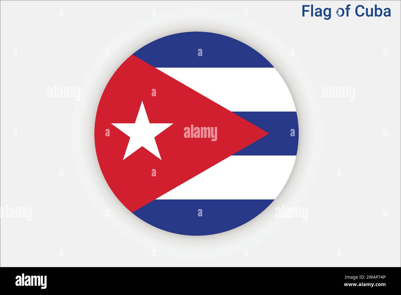 Hohe detaillierte Flagge von Kuba. Nationale kubanische Flagge. Nordamerika. 3D-Abbildung. Stock Vektor