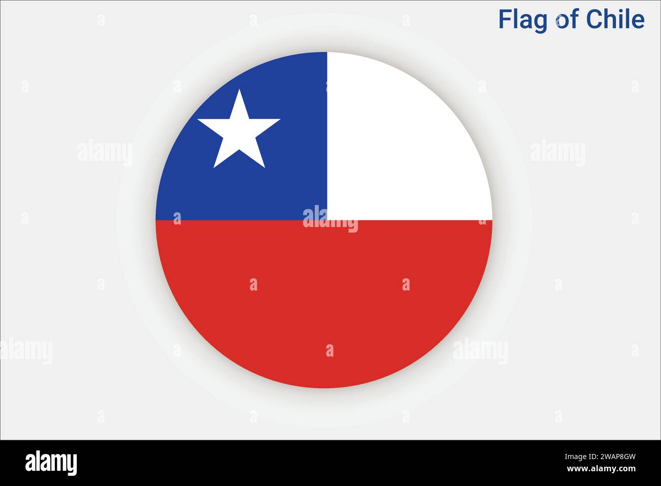 Hohe detaillierte Flagge von Chile. Chilenische Nationalflagge. Südamerika. 3D-Abbildung. Stock Vektor