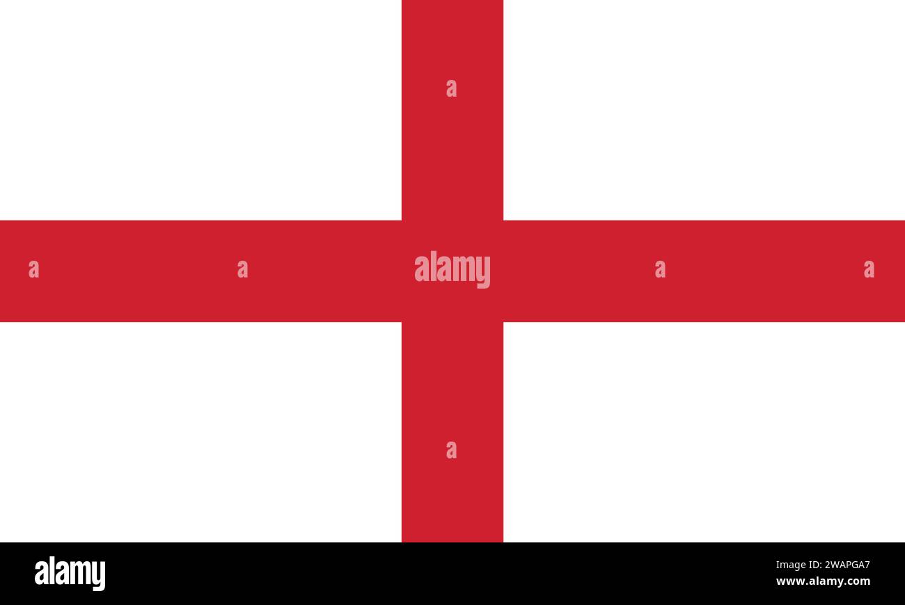 Detaillierte Flagge von England. Nationale englische Flagge. Europa. 3D-Abbildung. Stock Vektor