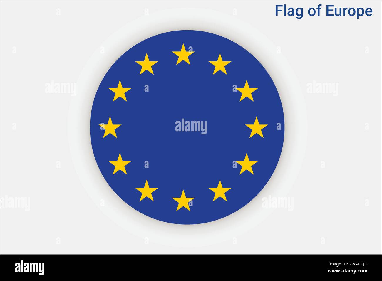 Hochdetaillierte Flagge Europas. Nationale Europaflagge. Europa. 3D-Abbildung. Stock Vektor