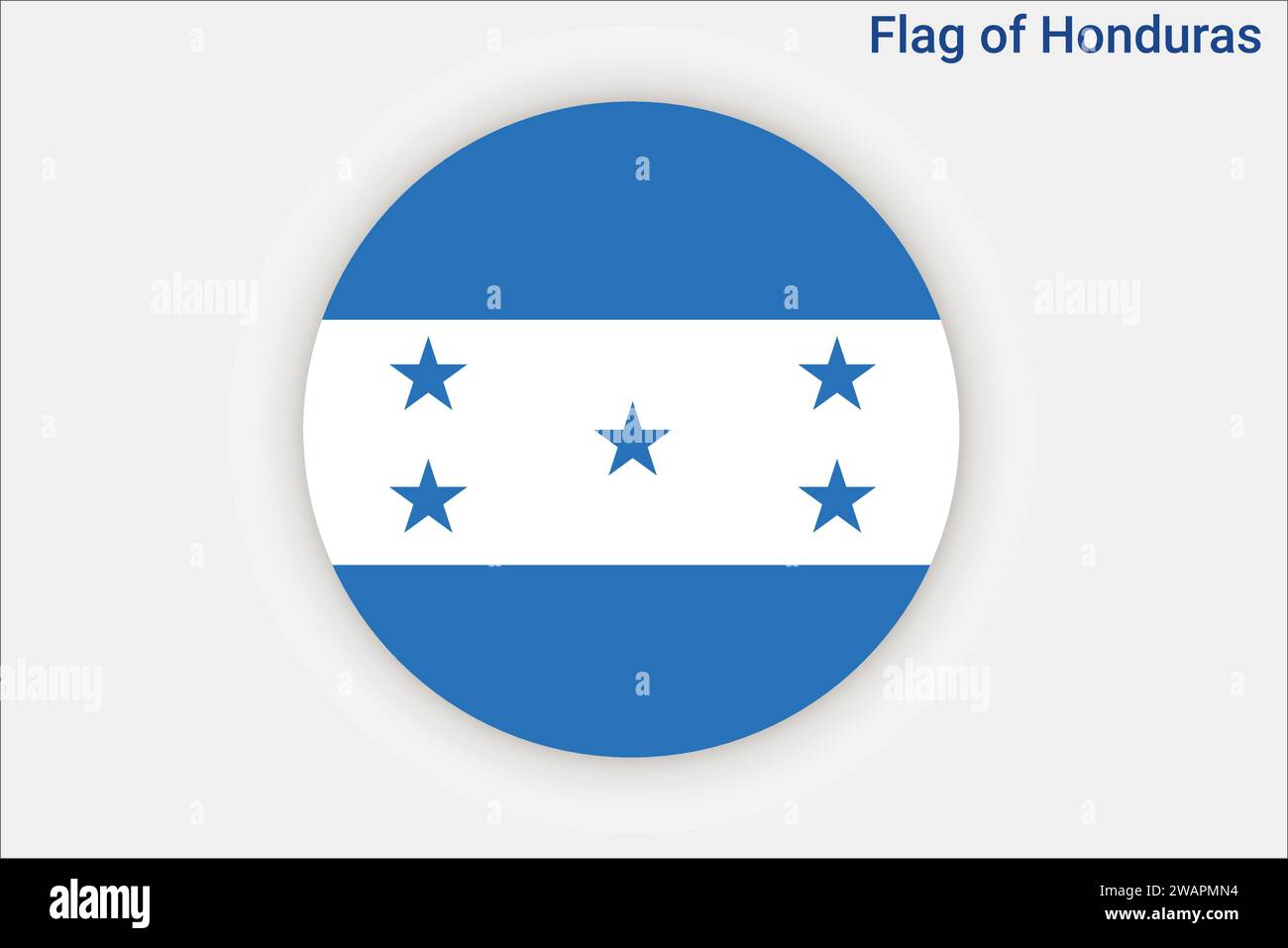Hochdetaillierte Flagge von Honduras. Nationale Flagge Honduras. Nordamerika. 3D-Abbildung. Stock Vektor