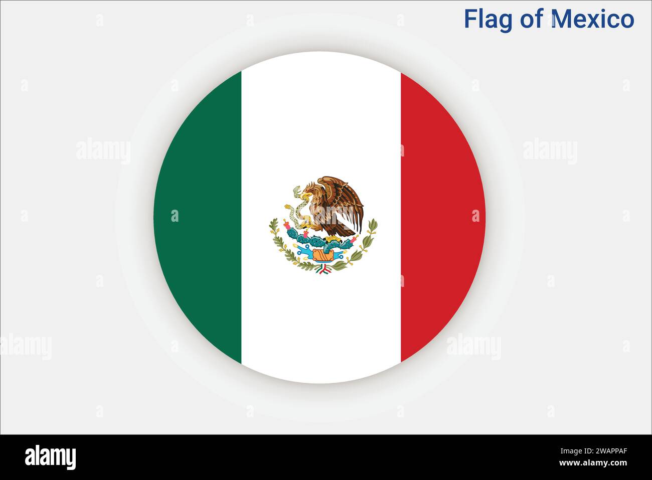 Detaillierte Flagge von Mexiko. Mexikanische Nationalflagge. Europa. 3D-Abbildung. Stock Vektor