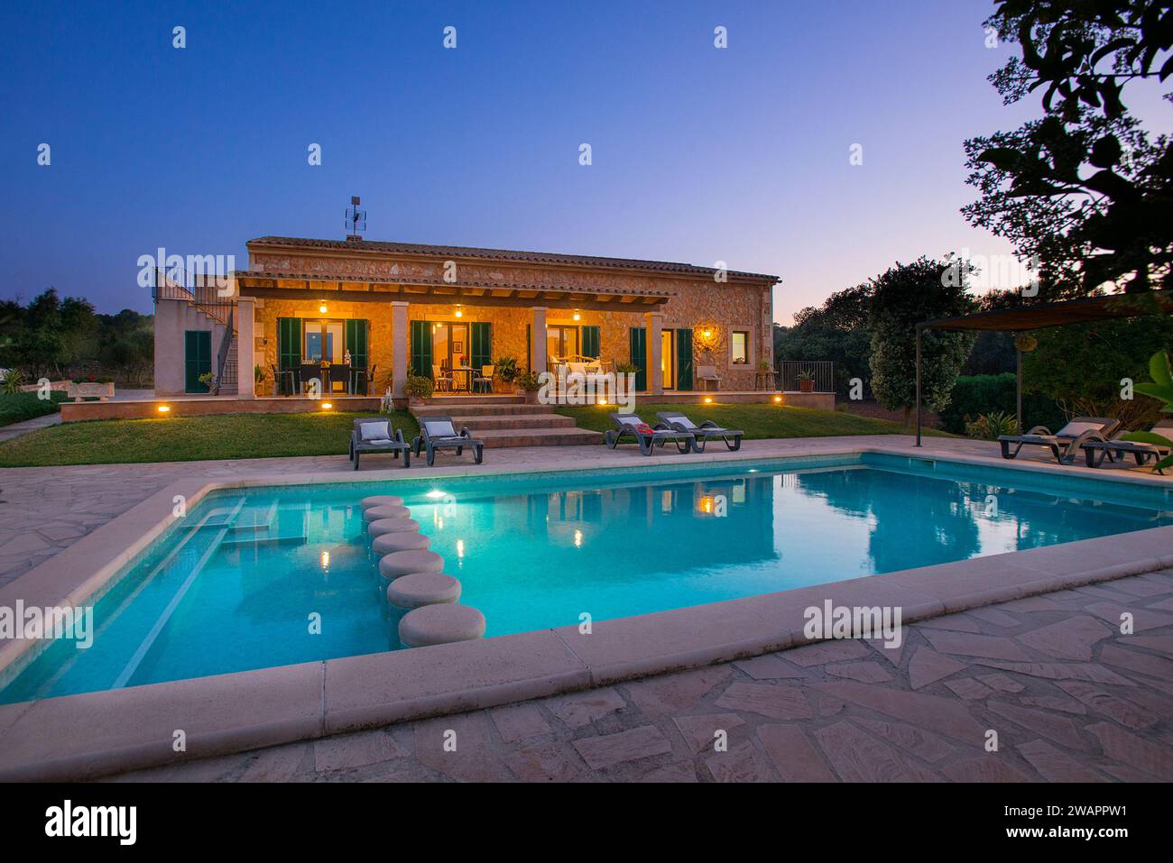 Private Villa auf Mallorca, Balearen, Spanien Stockfoto