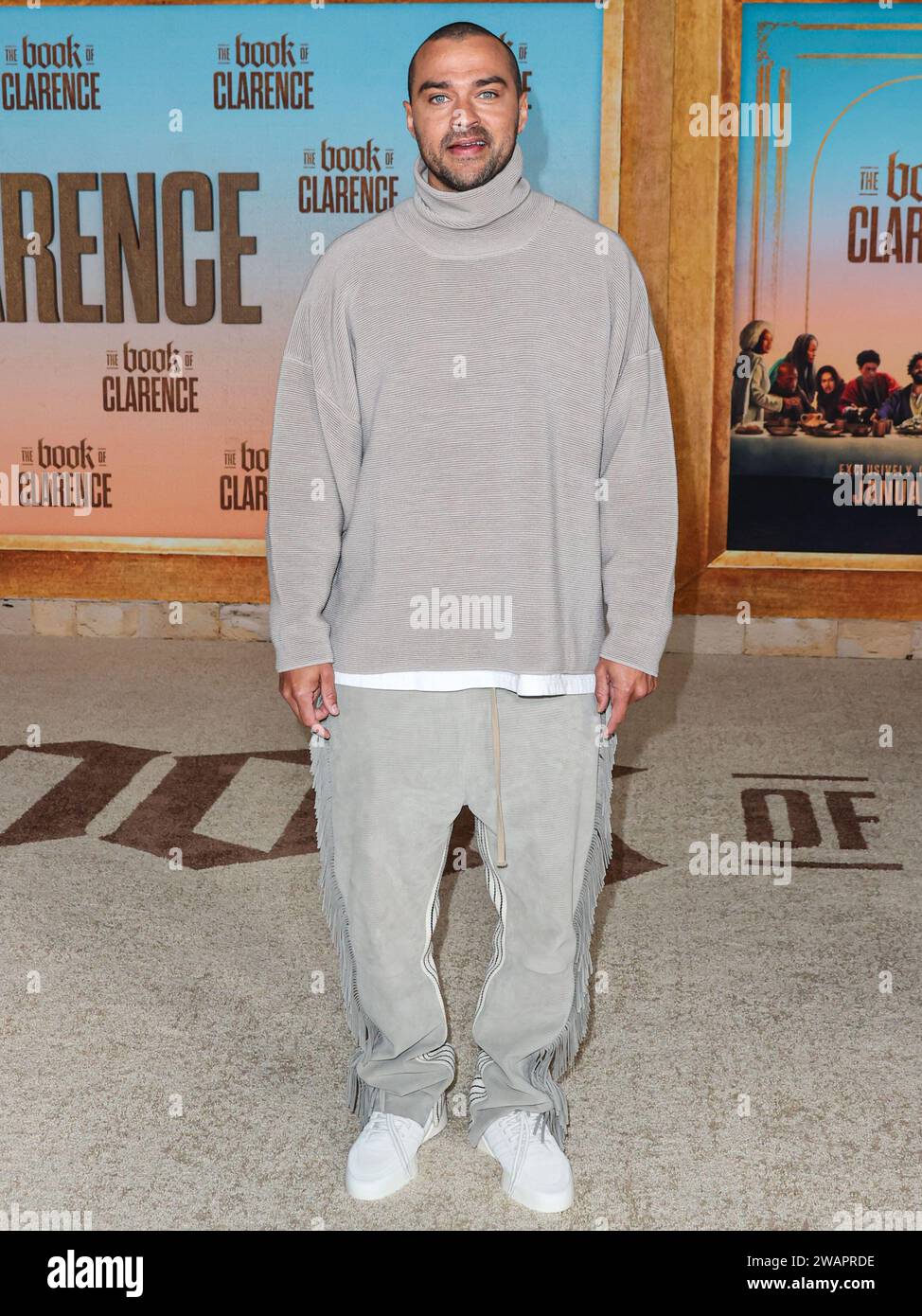 LOS ANGELES, KALIFORNIEN, USA – 5. JANUAR: Jesse Williams kommt zur Los Angeles Premiere von Sony Pictures „The Book of Clarence“, die am 5. Januar 2024 im David Geffen Theater im Academy Museum of Motion Pictures in Los Angeles, Kalifornien, USA stattfindet. (Foto: Xavier Collin/Image Press Agency) Stockfoto