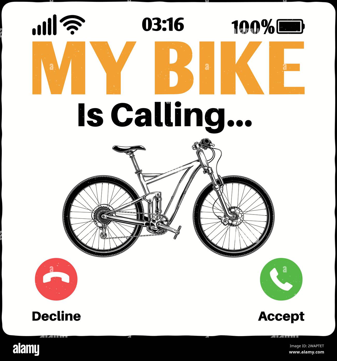 Fahrrad-T-Shirt-Design Stock Vektor