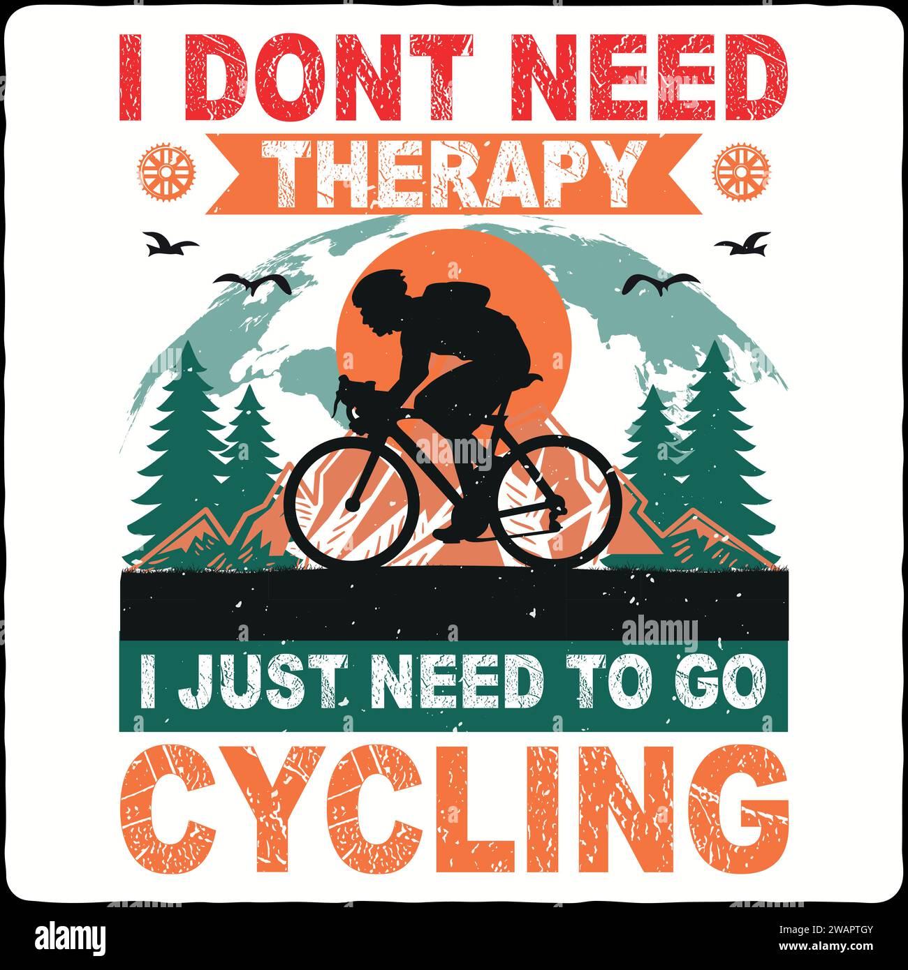 Fahrrad-T-Shirt-Design Stock Vektor