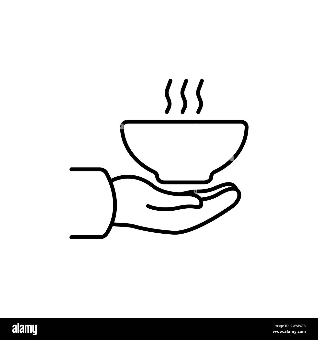 Vektor-Symbol für die gemeinsame Nutzung von Lebensmitteln. Vektorillustration für Mobilgeräte. Stock Vektor