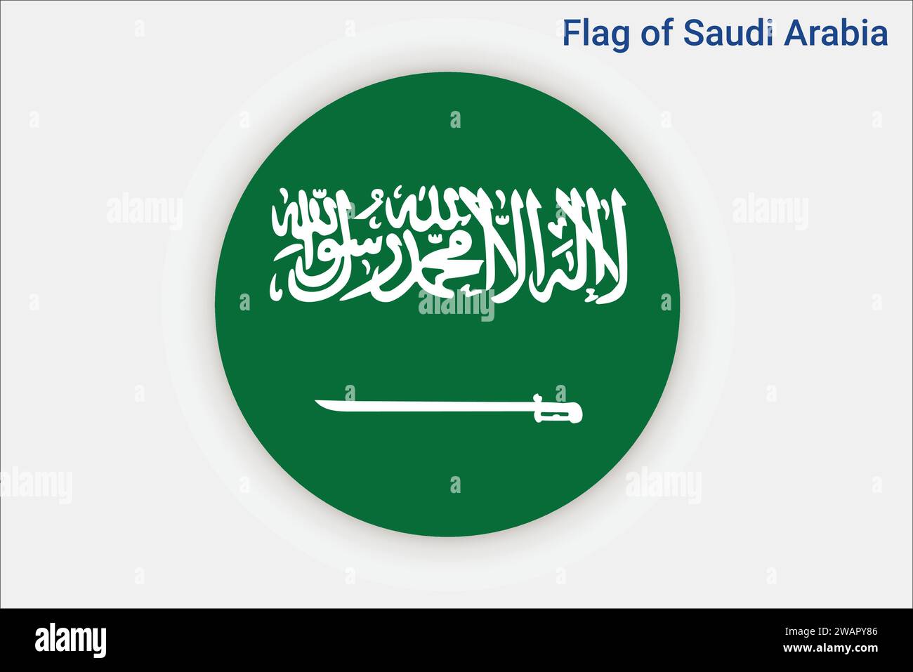 Hochdetaillierte Flagge Saudi-Arabiens. Nationale Flagge Saudi-Arabiens. Asien. 3D-Abbildung. Stock Vektor