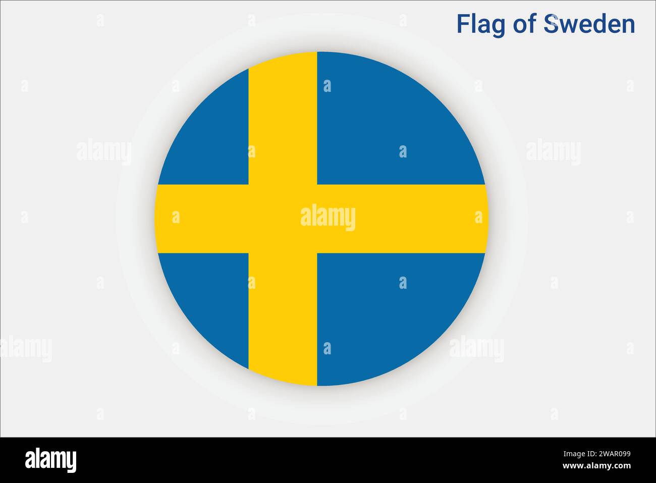 Hochdetaillierte Flagge Schwedens. Schwedische Nationalflagge. Europa. 3D-Abbildung. Stock Vektor