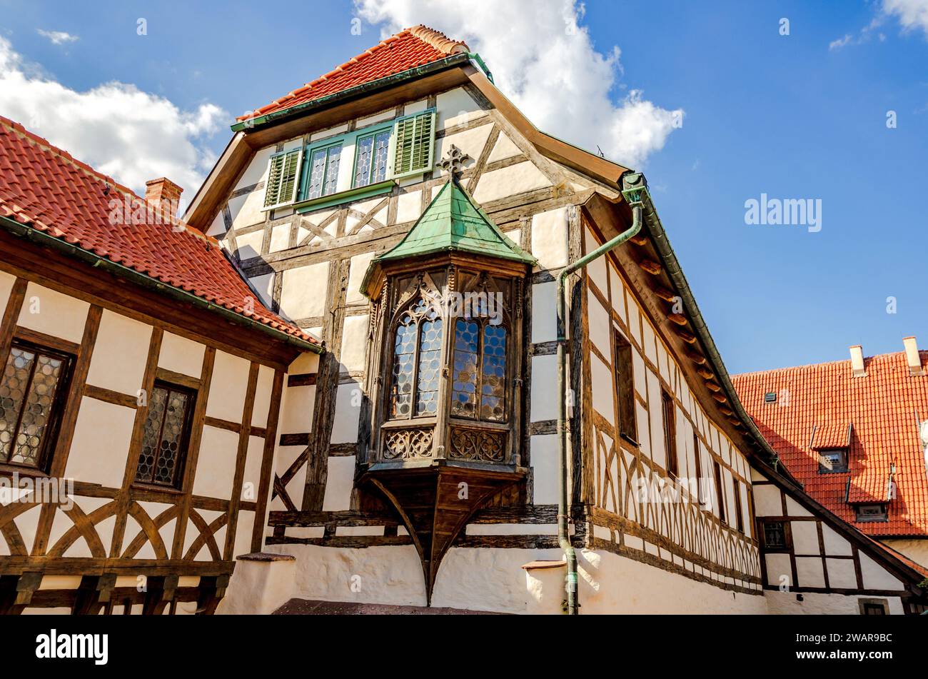 Bailiwick mit Margarethengang im ersten Hof der Wartburg in Eisenach, Thüringen Stockfoto