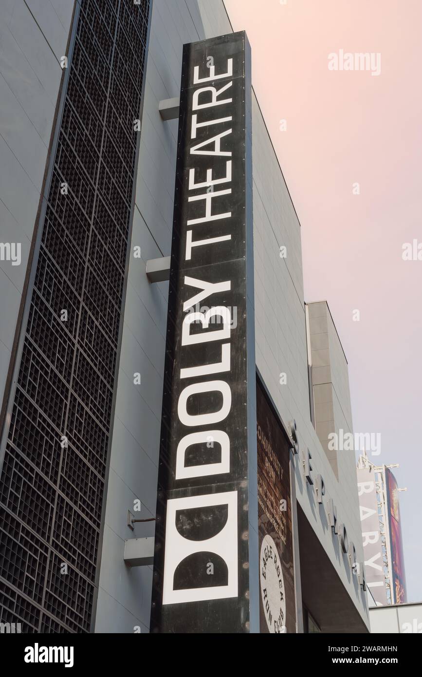 Dolby Theatre am Hollywood Boulevard in Hollywood, Los Angeles, Kalifornien, USA. Veranstaltungsort der jährlichen Academy Awards-Zeremonie. Stockfoto