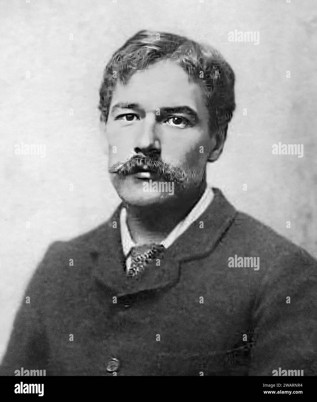 Henry Scott Tuke. Porträt des englischen Künstlers Henry Scott Tuke (1858–1929), 1880er Jahre Stockfoto