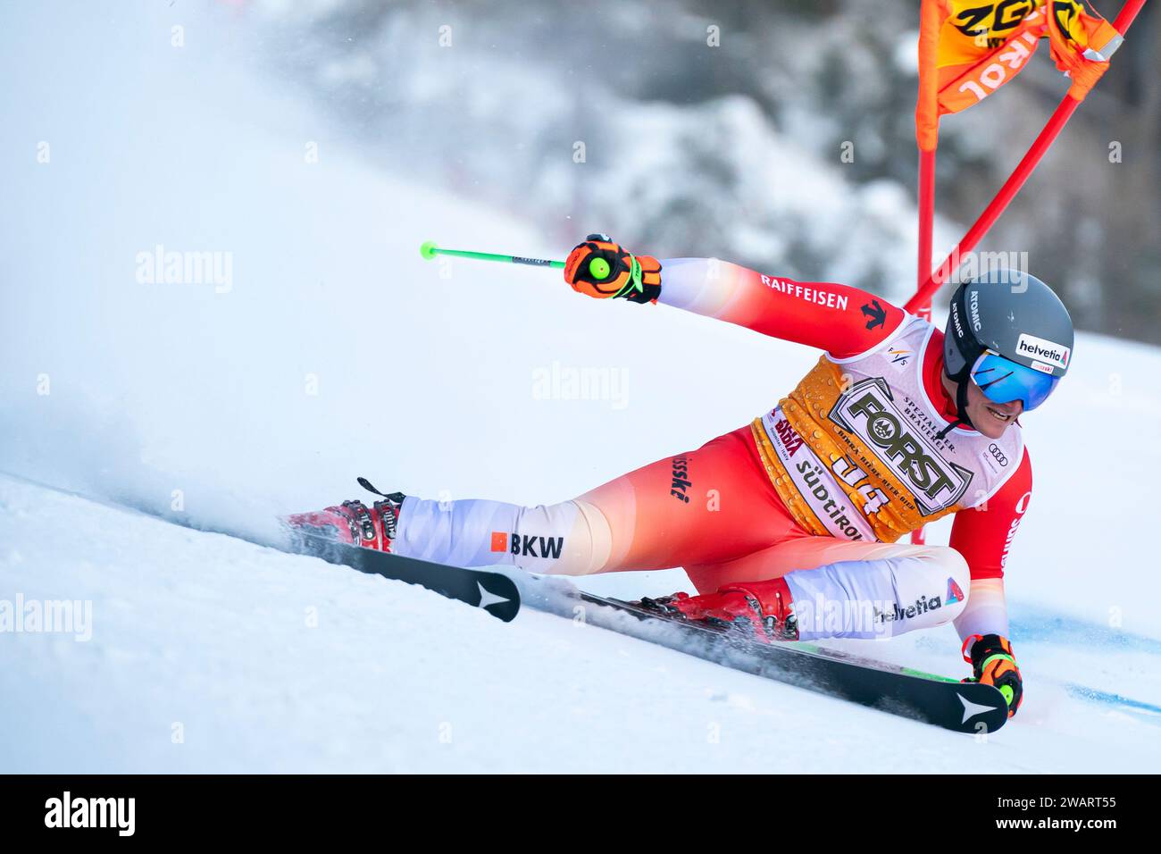 Alta Badia, Italien 17. Dezember 2023. BISSIG Semyel (SUI) tritt beim Audi FIS Ski WM 2023-24 Herren Riesenslalom auf der Gran Risa an Stockfoto