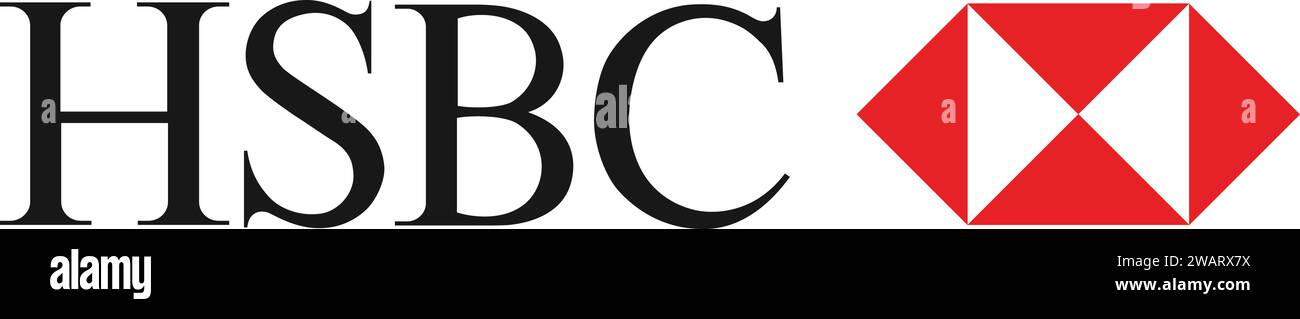 HSBC Bank Logo im Vektor | HSBC Bank Zeichen Stock Vektor