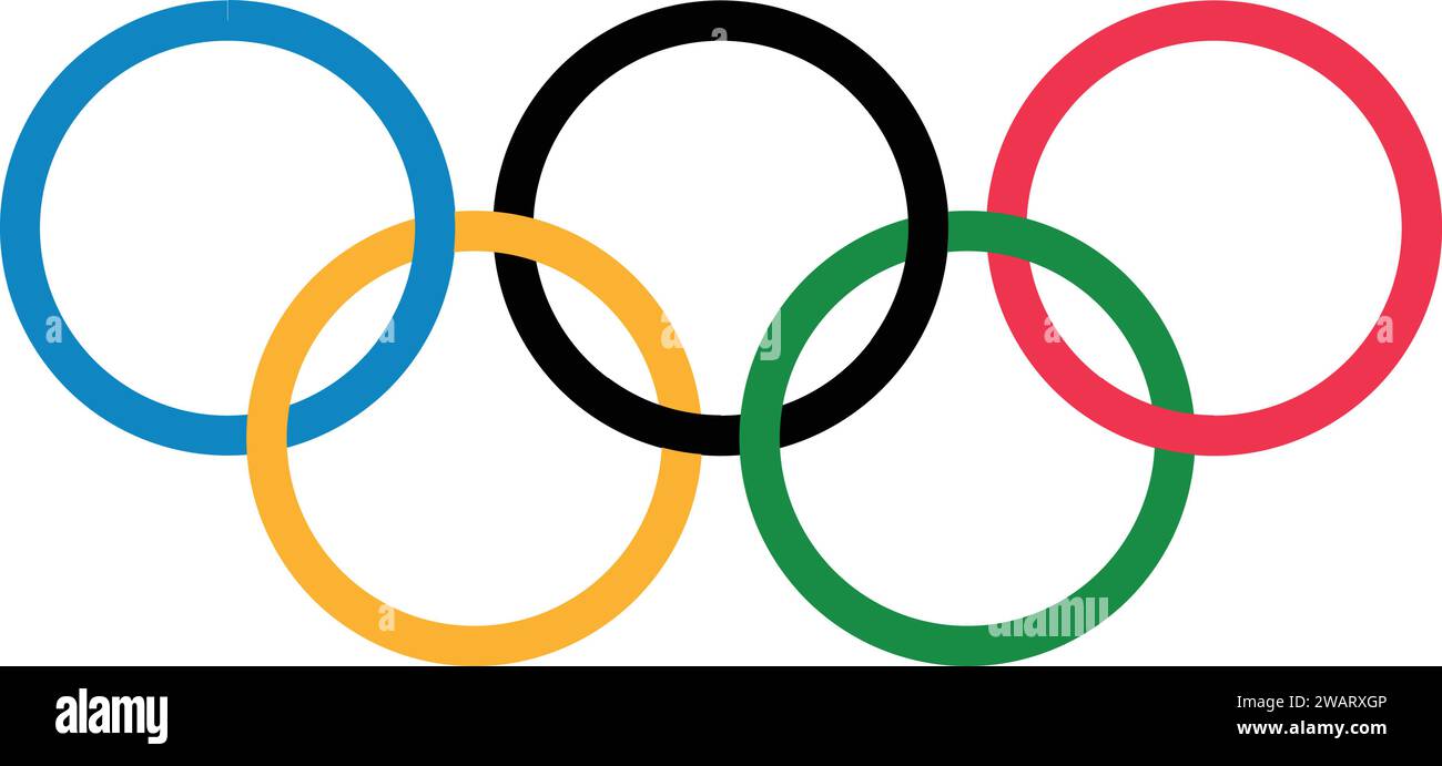 Logo der Olympischen Spiele im Vektor | Symbol des Olympischen Rings | Logo der Olympischen Spiele Stock Vektor
