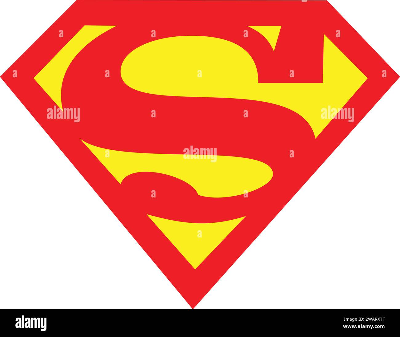Superman-Logo | Superman-Symbol, Symbol des Power-Helden Superman | T-Shirt-Kostüm-Print-Logo gedruckt Stock Vektor