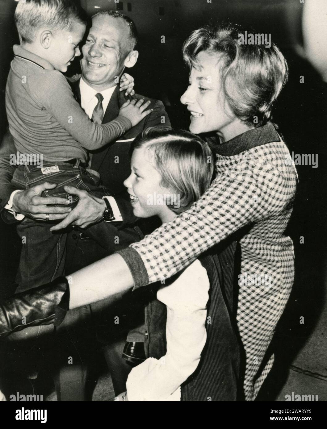 US-amerikanischer Austronaut Edwin 'Buzz' Aldrin mit seiner Familie, USA 1966 Stockfoto