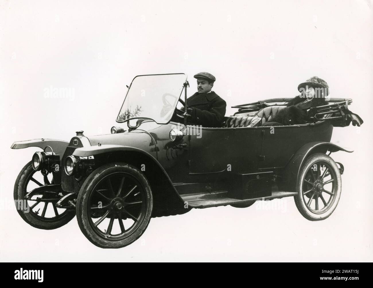 FIAT Zero Auto mit Chauffeur, Italien 1910er Jahre Stockfoto