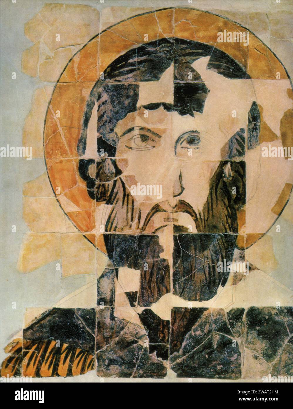 Porträt von St. Theodor, Gemälde, Preslav, Bulgarien 1960er Jahre Stockfoto