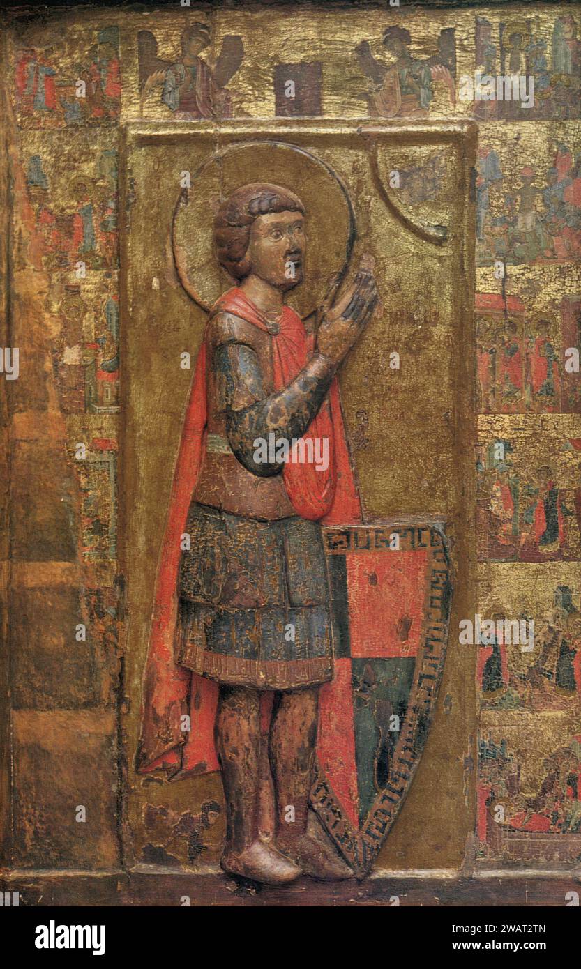 Porträt des Heiligen Georg, Gemälde, Athen, Griechenland 1960er Jahre Stockfoto