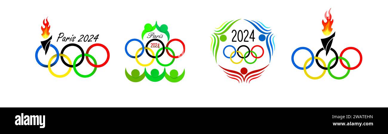 Olympische Sommerspiele 2024. PARIS, FRANKREICH, Handzeichnung. Nicht AI. Vektorabbildung. Stock Vektor