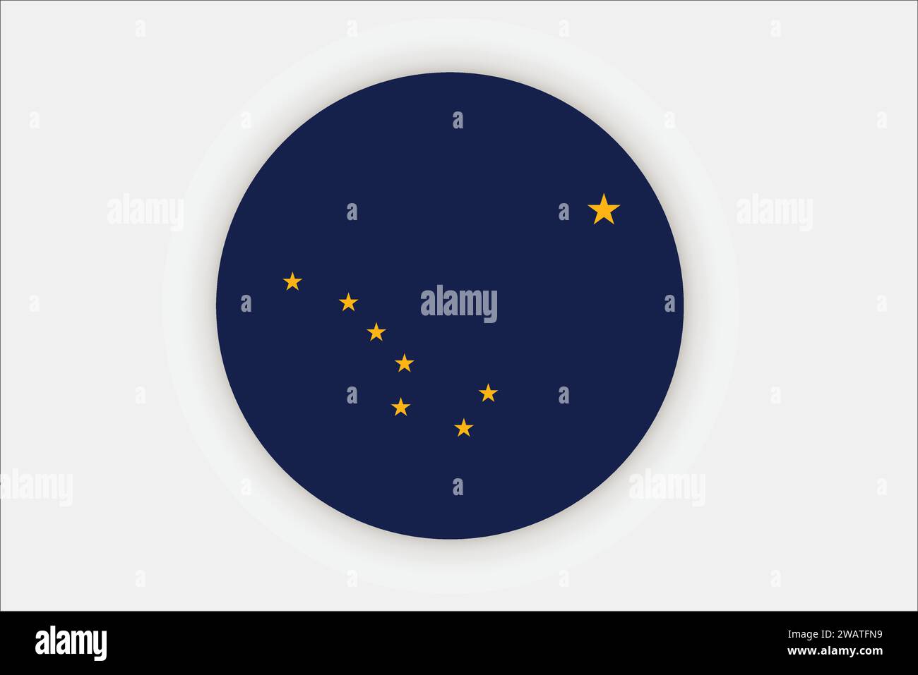 Detaillierte Flagge von Alaska. Alaska-Staatsflagge, Alaska-Nationalflagge. Flagge des Bundesstaates Alaska. USA. Amerika. Stock Vektor