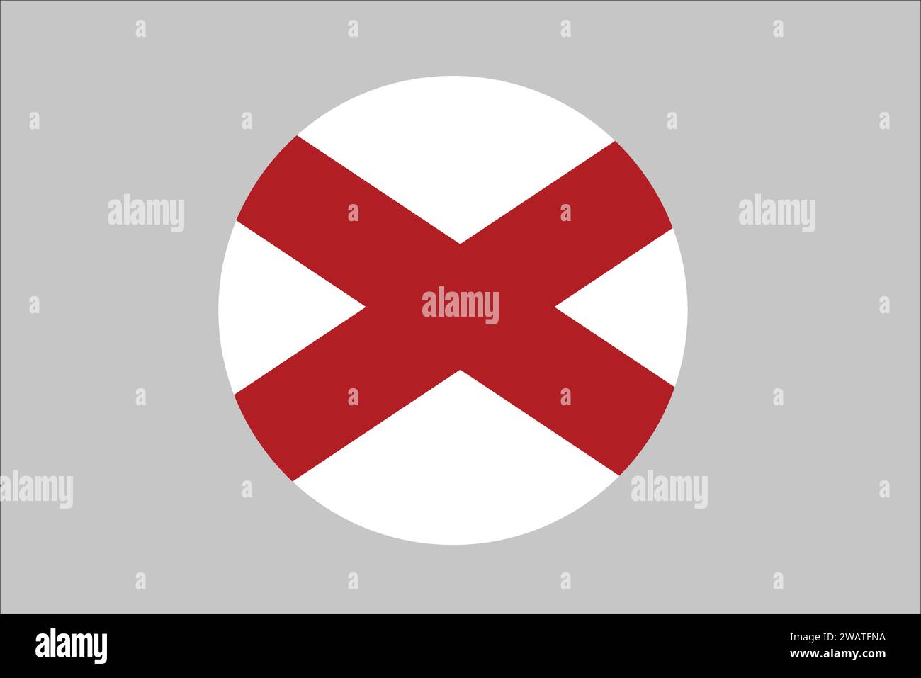 Hohe detaillierte Flagge von Alabama. Alabama-Staatsflagge, nationale Alabama-Flagge. Flagge des Bundesstaates Alabama. USA. Amerika. Stock Vektor