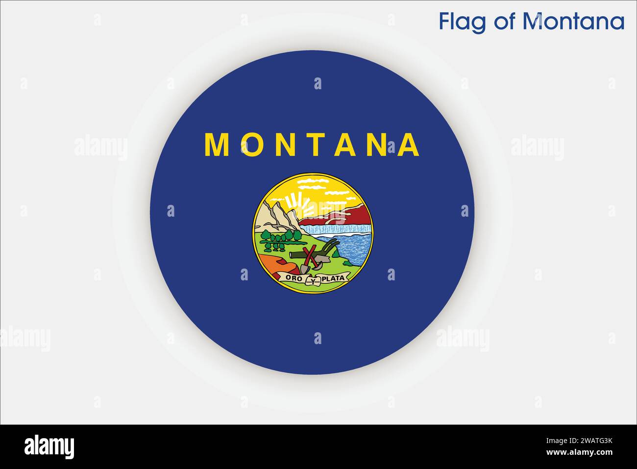 Detailreiche Flagge von Montana. Nationalflagge von Montana, Nationalflagge von Montana. Flagge des Bundesstaates Montana. USA. Amerika. Stock Vektor