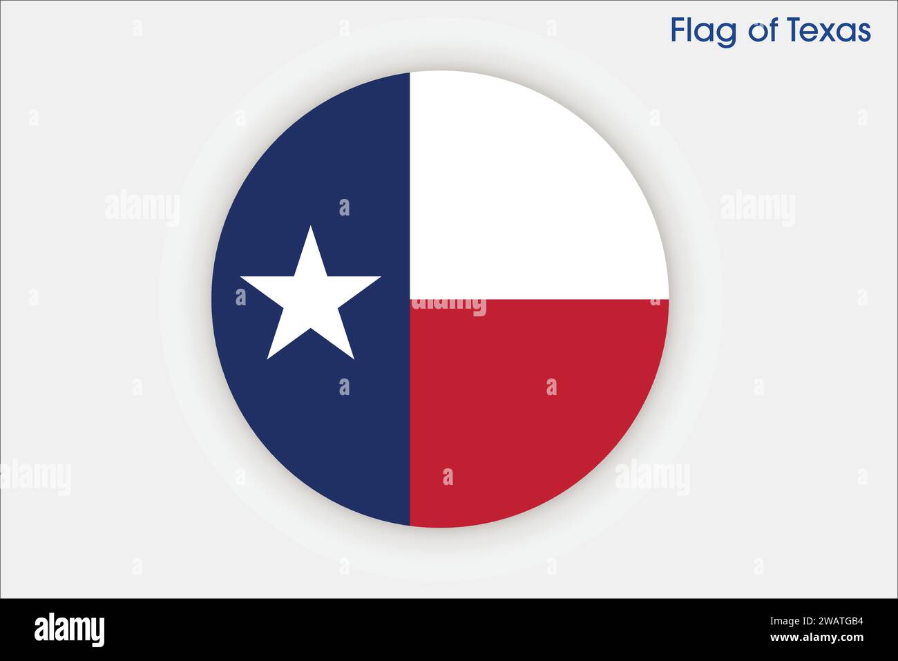 Detaillierte Flagge von Texas. Texanische Staatsflagge, texanische Nationalflagge. Flagge des Bundesstaates Texas. USA. Amerika. Stock Vektor