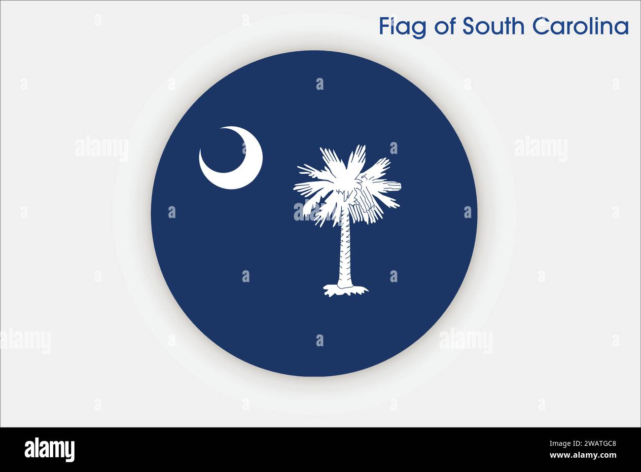 Detaillierte Flagge von South Carolina. Staatsflagge von South Carolina, Staatsflagge von South Carolina. Flagge des Bundesstaates South Carolina. USA. Amerika. Stock Vektor