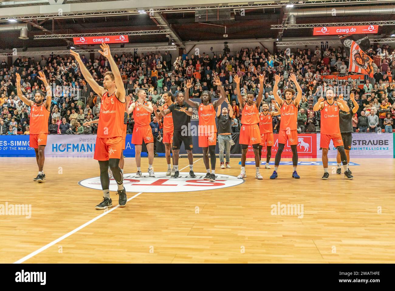 Chemnitz, Deutschland 06. Januar 2024 1.BBL 2023/2024 Niners