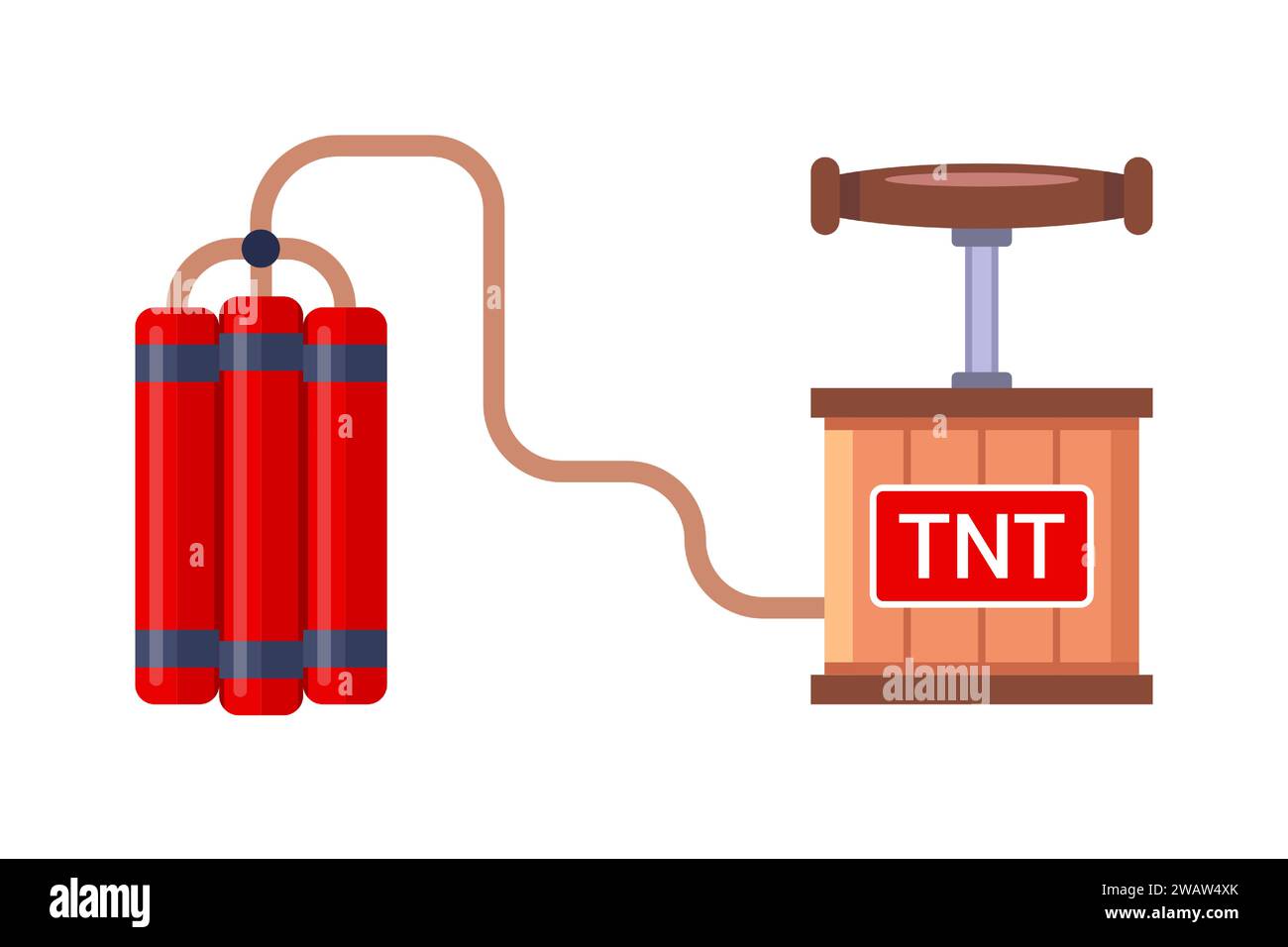Stab Dynamit für die Explosion in meiner. Illustration des flachen Vektors. Stock Vektor