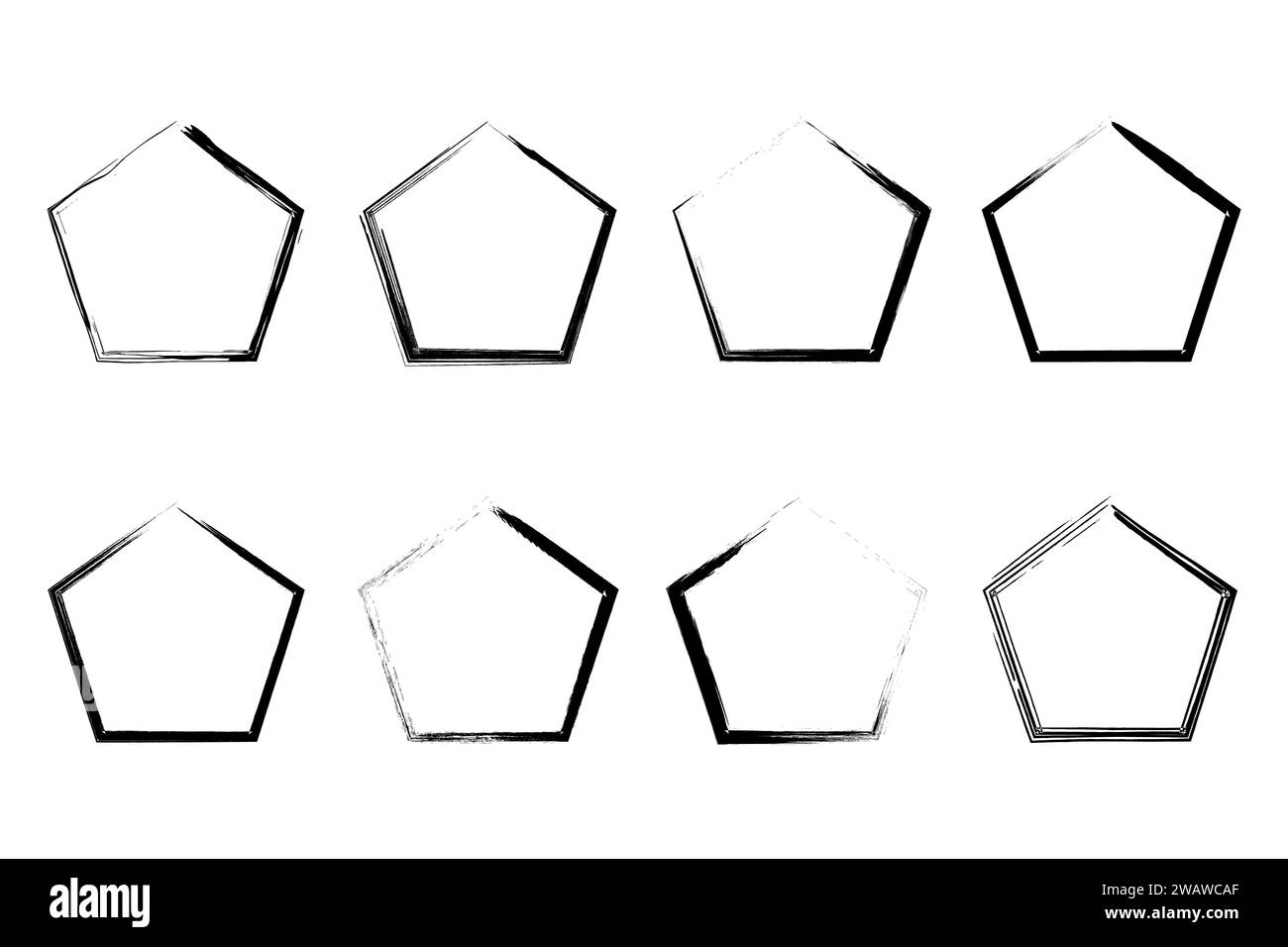 Enso Zen Strich pentagon japanische Pinsel Symbol Vektor Illustration. Stock Vektor