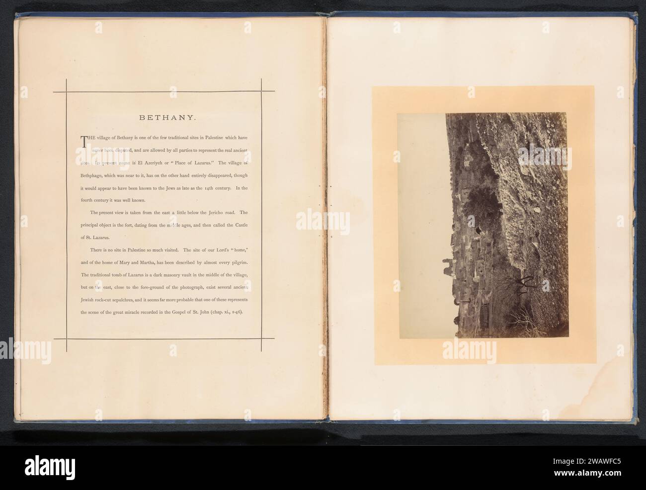 Blick auf Bethania, Horatio Herbert Kitchener, ca. 1870 - ca. 1875 Fotografie Bethania fotografischer Trägeralbumendruck Stadtansicht im Allgemeinen; 'veduta' Bethania Stockfoto