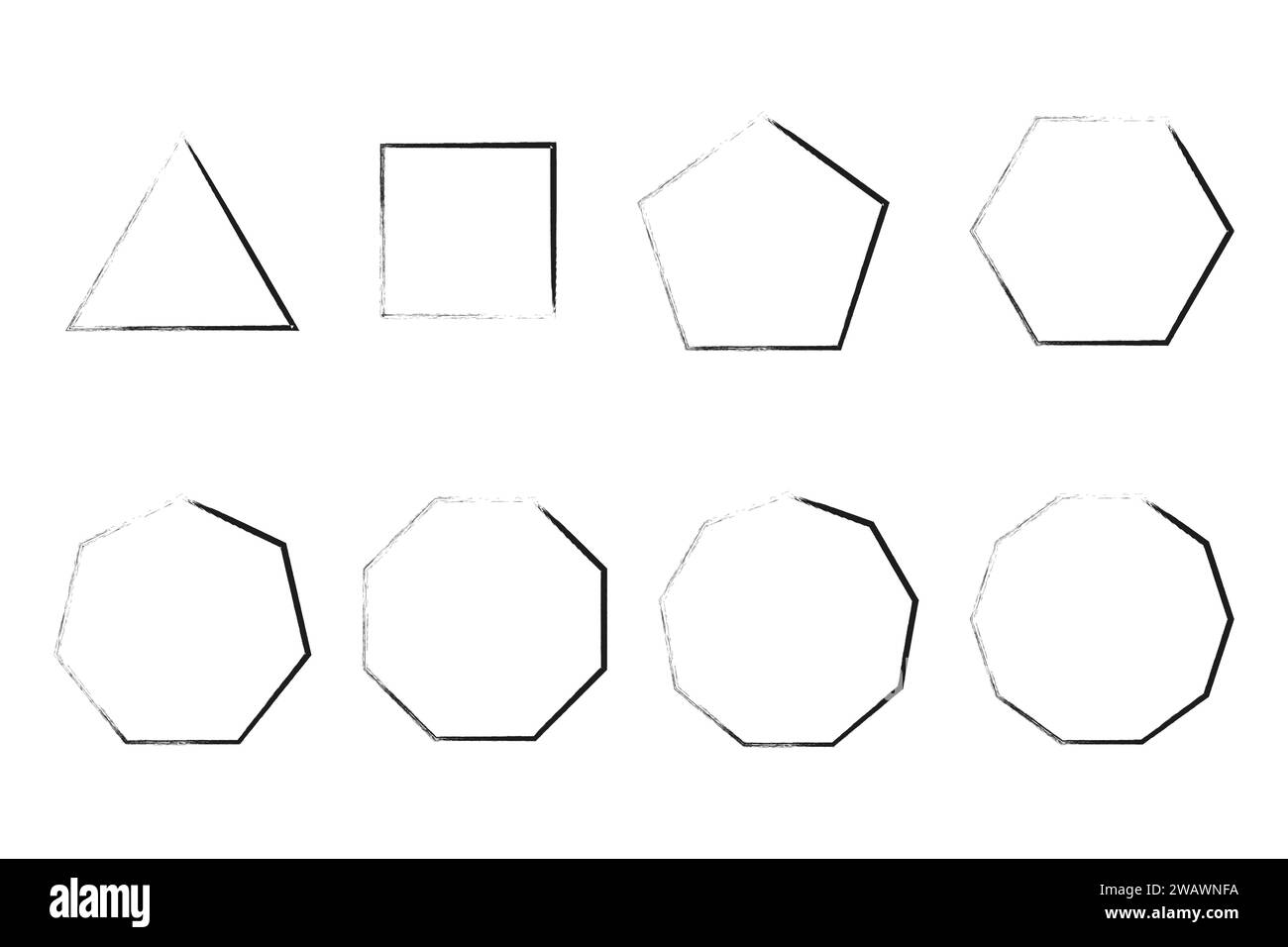 Enso Zen Strichpolygone japanische Pinsel Symbol Vektor Illustration. Stock Vektor