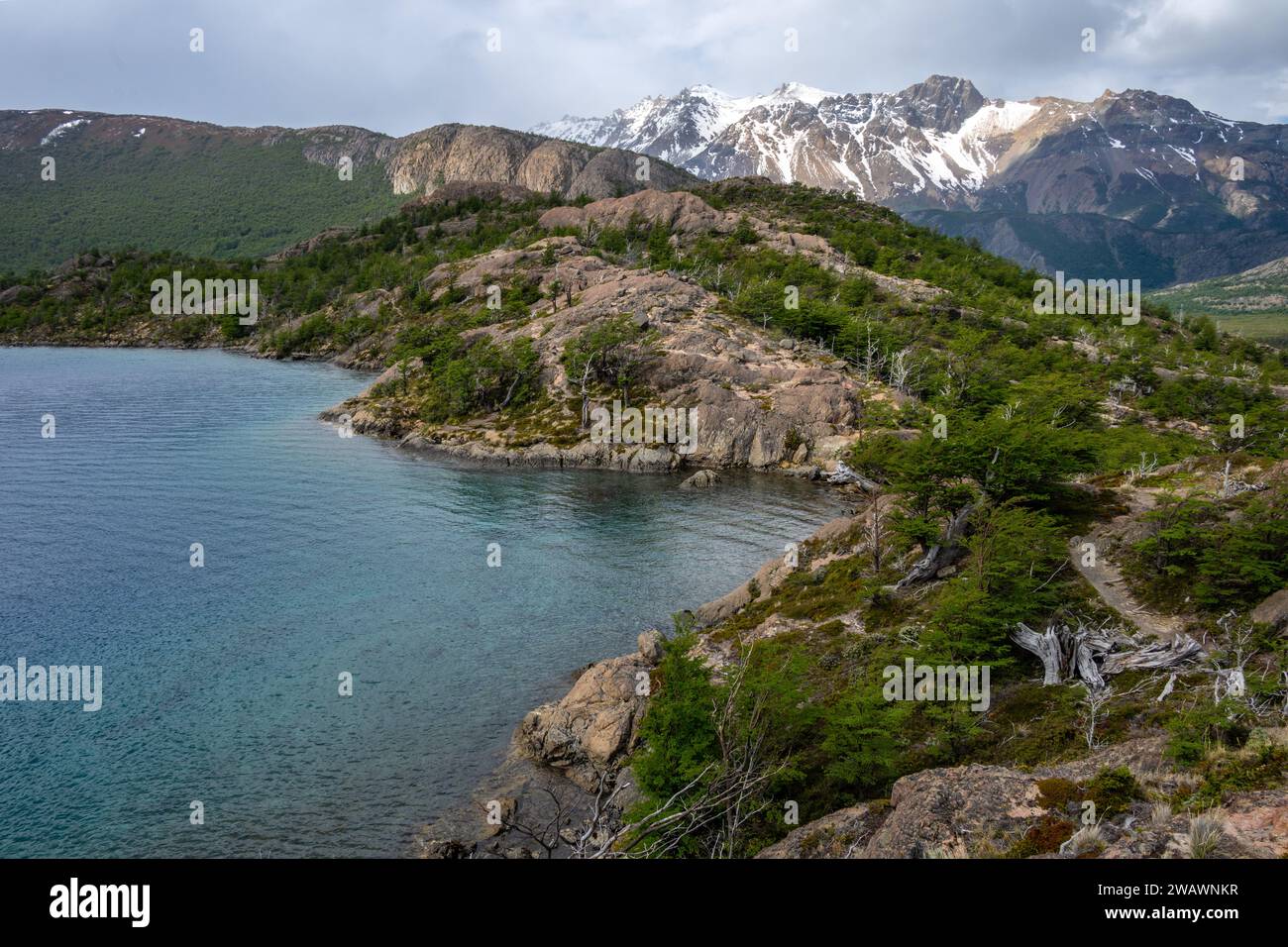 Blue Lagoon. (Laguna Azul) Wanderung ab El Chalten, Patagonien, Argentinien Stockfoto