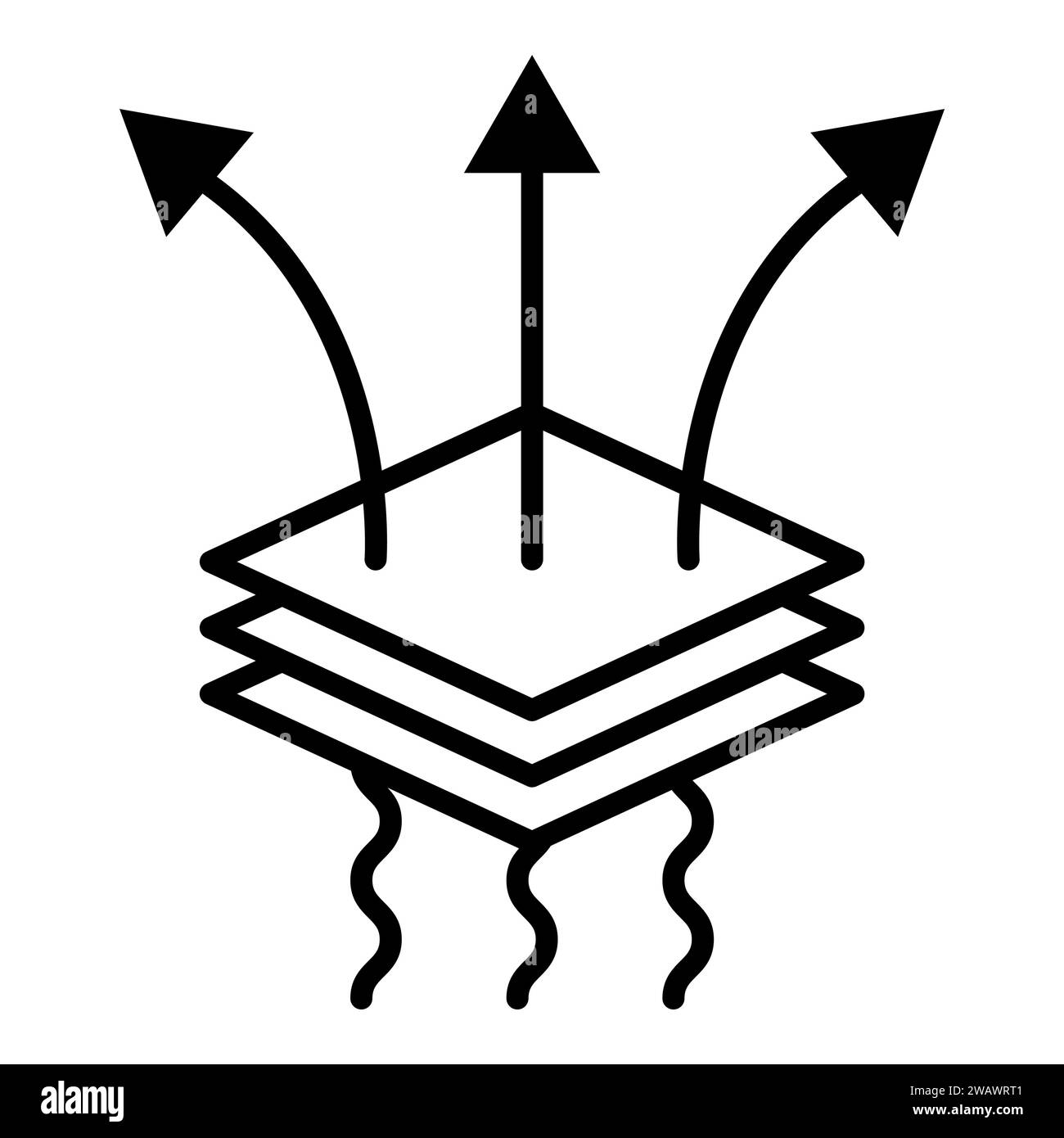 Atmungsaktives widerstandsfähiges Symbol, wasserdichtes Material-Schutzschild, Web-Vektor-Illustration. Stock Vektor