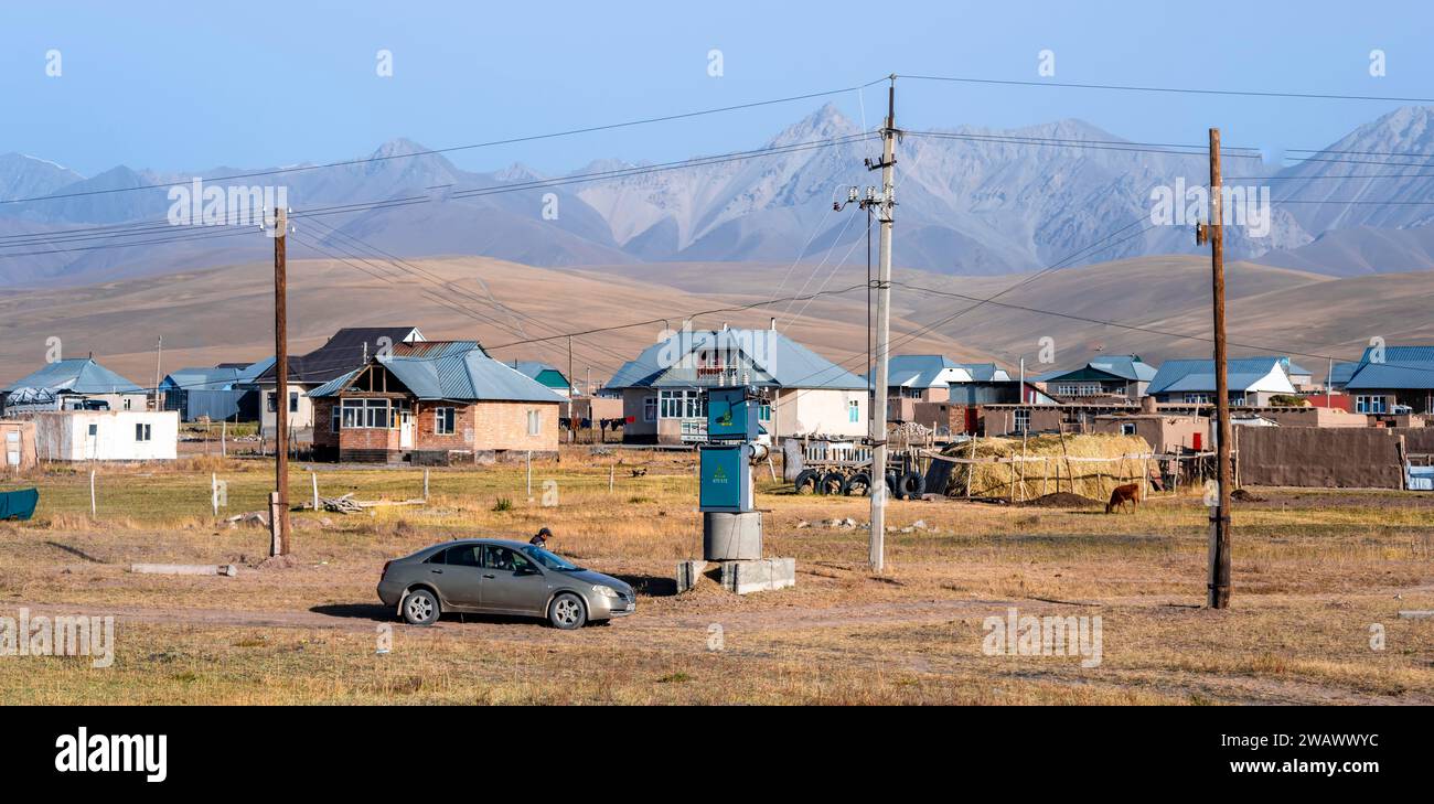 Sary Mogul Dorf, hohe Berge, Alay Bezirk, Kirgisistan Stockfoto