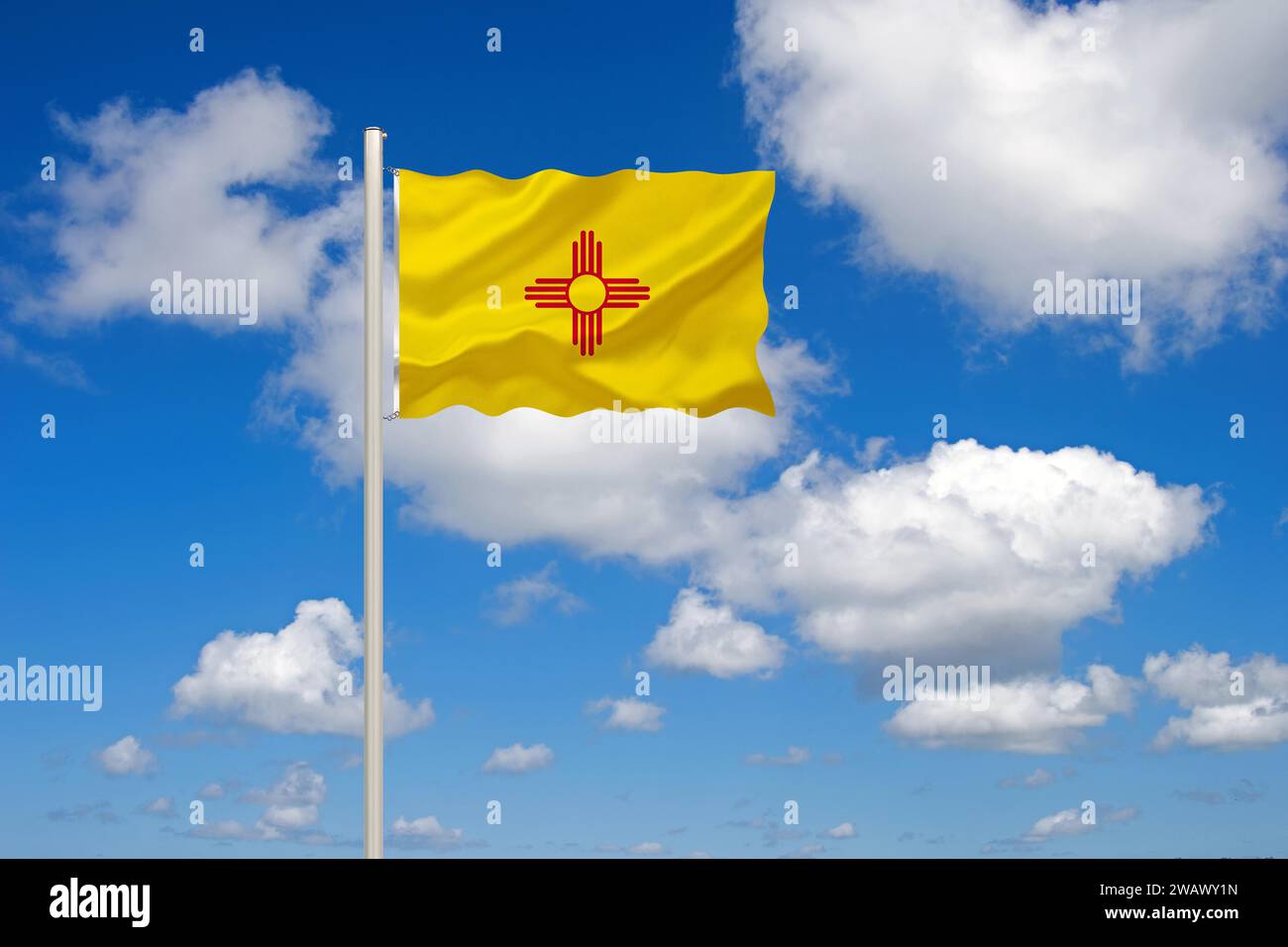 Die Flagge von New Mexico, Studio Stockfoto